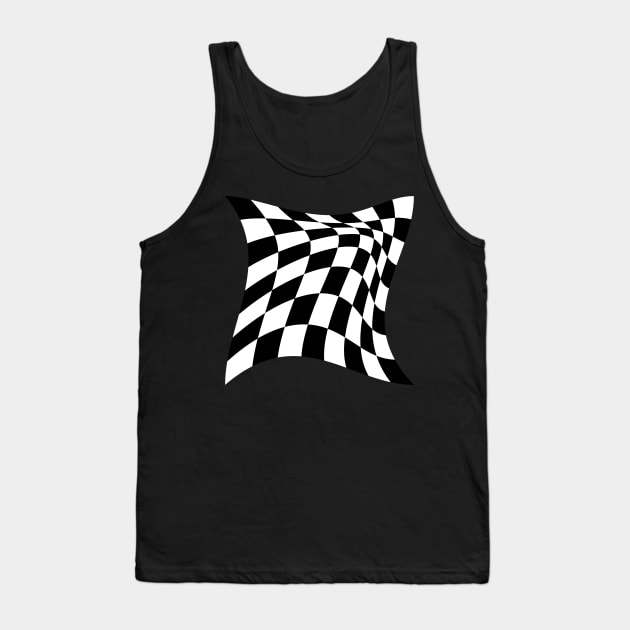 Warped chessboard Tank Top by TyneDesigns